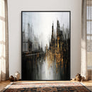 Abstract Urban Wall Art Canvas Print, Gold Black Modern by MyGreatCanvas | Canvas Wall Art Prints | Photo Prints & Wall Decor