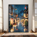 Tokyo Tea House Canvas Wall Art — Japan Rainy Night Street by MyGreatCanvas | Canvas Wall Art Prints | Photo Prints & Wall Decor