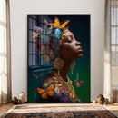 Butterfly Crown Gold Woman Portrait — Monarch Queen Canvas by MyGreatCanvas | Canvas Wall Art Prints | Photo Prints & Wall Decor