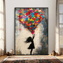 Banksy Street Art Canvas Wall Art, Girl Heart Balloons by MyGreatCanvas | Canvas Wall Art Prints | Photo Prints & Wall Decor
