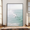 Surfers on Waves Canvas Wall Art, Aerial Ocean Photography by MyGreatCanvas | Canvas Wall Art Prints | Photo Prints & Wall Decor