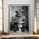 Funny Bathroom Canvas Wall Art, Texas Longhorn on Toilet by MyGreatCanvas | Canvas Wall Art Prints | Photo Prints & Wall Decor