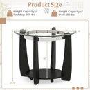 32" 2-Tier Glass Round Coffee Table with Storage Shelf by LJGDeals