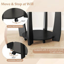 32" 2-Tier Glass Round Coffee Table with Storage Shelf by LJGDeals
