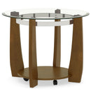 32" 2-Tier Glass Round Coffee Table with Storage Shelf by LJGDeals