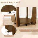 32" 2-Tier Glass Round Coffee Table with Storage Shelf by LJGDeals