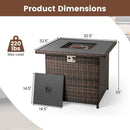 32.5 Inch Propane Fire Pit Table 5000 BTU with Tempered Glass Tabletop by LJGDeals