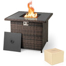 32.5 Inch Propane Fire Pit Table 5000 BTU with Tempered Glass Tabletop by LJGDeals