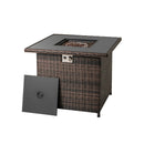32.5 Inch Propane Fire Pit Table 5000 BTU with Tempered Glass Tabletop by LJGDeals