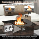 32.5 Inch Propane Fire Pit Table 5000 BTU with Tempered Glass Tabletop by LJGDeals