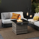32.5 Inch Propane Fire Pit Table 5000 BTU with Tempered Glass Tabletop by LJGDeals