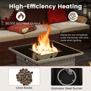 32.5 Inch Propane Fire Pit Table 5000 BTU with Tempered Glass Tabletop by LJGDeals