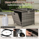 32.5 Inch Propane Fire Pit Table 5000 BTU with Tempered Glass Tabletop by LJGDeals