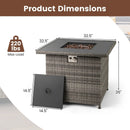 32.5 Inch Propane Fire Pit Table 5000 BTU with Tempered Glass Tabletop by LJGDeals
