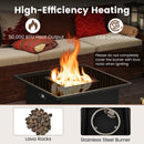 32.5 Inch Propane Fire Pit Table 5000 BTU with Tempered Glass Tabletop by LJGDeals