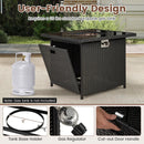 32.5 Inch Propane Fire Pit Table 5000 BTU with Tempered Glass Tabletop by LJGDeals