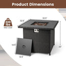 32.5 Inch Propane Fire Pit Table 5000 BTU with Tempered Glass Tabletop by LJGDeals