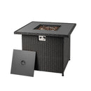 32.5 Inch Propane Fire Pit Table 5000 BTU with Tempered Glass Tabletop by LJGDeals