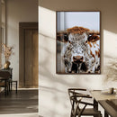 Texas Longhorn Wall Art Canvas Print – Spotted Horned Cattle