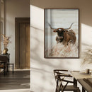 Texas Longhorn Wall Art Canvas Print – Brown Horned Bull