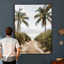 Tropical Palm Wall Art – Sandy Pathway Canvas Print, Ocean by MyGreatCanvas | Canvas Wall Art Prints | Photo Prints & Wall Decor