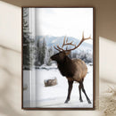 Elk Photography Wall Art Canvas Print – Framed Winter by MyGreatCanvas | Canvas Wall Art Prints | Photo Prints & Wall Decor