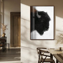Western Rustic Wall Art Canvas Print – Framed Buffalo Black
