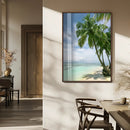 Tropical Beach Palm Trees Canvas Print – Framed Island