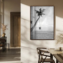 Black White Palm Tree Wall Art – Framed Ocean View Canvas by MyGreatCanvas | Canvas Wall Art Prints | Photo Prints & Wall Decor