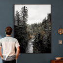 Moody Forest River Wall Art Canvas Print – Dark Evergreen by MyGreatCanvas | Canvas Wall Art Prints | Photo Prints & Wall Decor