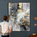 Gray Gold Abstract Wall Art Canvas Print, Textured Modern by MyGreatCanvas | Canvas Wall Art Prints | Photo Prints & Wall Decor