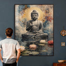 Serene Buddha with Lotus Flowers | Tranquil Meditation Art | by MyGreatCanvas | Canvas Wall Art Prints | Photo Prints & Wall Decor