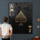 Ace of Spades Wall Art Canvas Print – Black and Gold Playing by MyGreatCanvas | Canvas Wall Art Prints | Photo Prints & Wall Decor