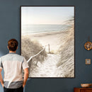 Coastal Beach Path Wall Art Canvas Print – Neutral Ocean by MyGreatCanvas | Canvas Wall Art Prints | Photo Prints & Wall Decor