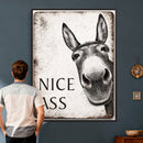 Funny Donkey Bathroom Wall Art Canvas Print, Nice Ass Farm by MyGreatCanvas | Canvas Wall Art Prints | Photo Prints & Wall Decor