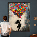 Banksy Street Art Canvas Wall Art, Girl Heart Balloons by MyGreatCanvas | Canvas Wall Art Prints | Photo Prints & Wall Decor