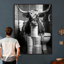 Texas Longhorn Cow Toilet Paper Canvas Wall Art, Funny by MyGreatCanvas | Canvas Wall Art Prints | Photo Prints & Wall Decor