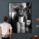 Highland Cow Toilet Paper Canvas Wall Art, Funny Bathroom by MyGreatCanvas | Canvas Wall Art Prints | Photo Prints & Wall Decor