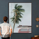 VW Van Palm Tree Canvas Wall Art, Pink Camper Surfboards by MyGreatCanvas | Canvas Wall Art Prints | Photo Prints & Wall Decor