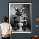 Funny Bathroom Canvas Wall Art, Texas Longhorn on Toilet by MyGreatCanvas | Canvas Wall Art Prints | Photo Prints & Wall Decor