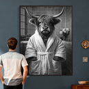 Funny Bathroom Wall Art Canvas Print, Highland Cow in by MyGreatCanvas | Canvas Wall Art Prints | Photo Prints & Wall Decor