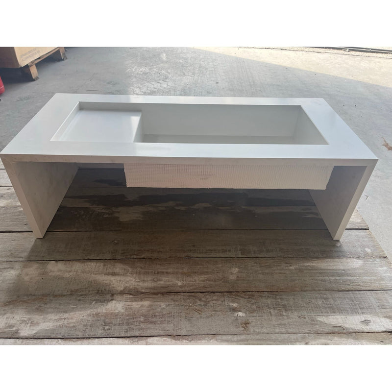 White Quartz Handcrafted Kitchen and Bathroom Sink - Engineered Stone Durability, photo 12 of 12