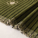 Chenille Camellia Floral Sofa Throw Cover Couch Blanket with Striped Jacquard