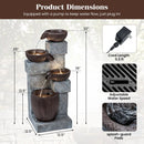4-Tier Cascading Bowl Outdoor Water Fountain with LED Lights by DirectDeals