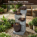 4-Tier Cascading Bowl Outdoor Water Fountain with LED Lights by LJGDeals