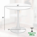 32 Inch Modern Tulip Round Dining Table with MDF Top-White by LJGDeals