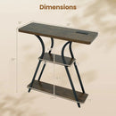 32" Console Table with Power Outlets and LED Lights