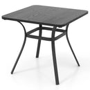 32 Inch Patio Dining Table Metal Square Table for Dining with 4 Curved Legs-Gray by LJGDeals