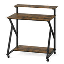 32 Inch Rolling Computer Desk for Small Spaces with Power Outlets by LJGDeals