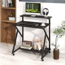 32 Inch Rolling Computer Desk for Small Spaces with Power Outlets by LJGDeals